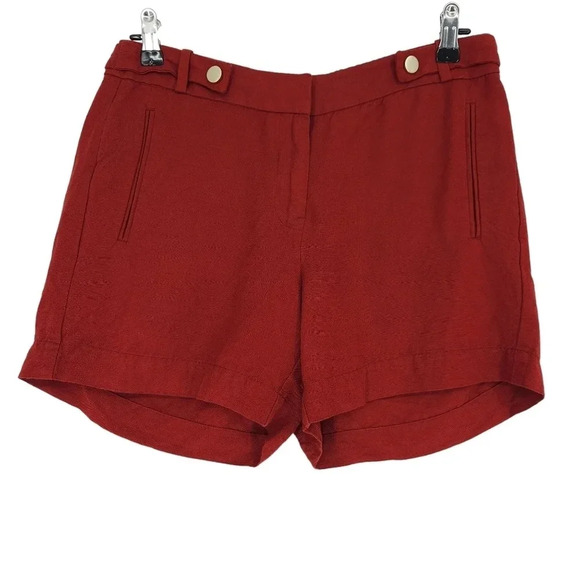 White House Black Market Pants - White House Black Market Shorts Linen Brick Red Mid Rise Short